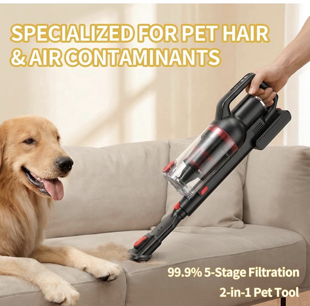 Cordless Vacuum Cleaner 40KPA 500 W Up To 45 Min. Of Run Time