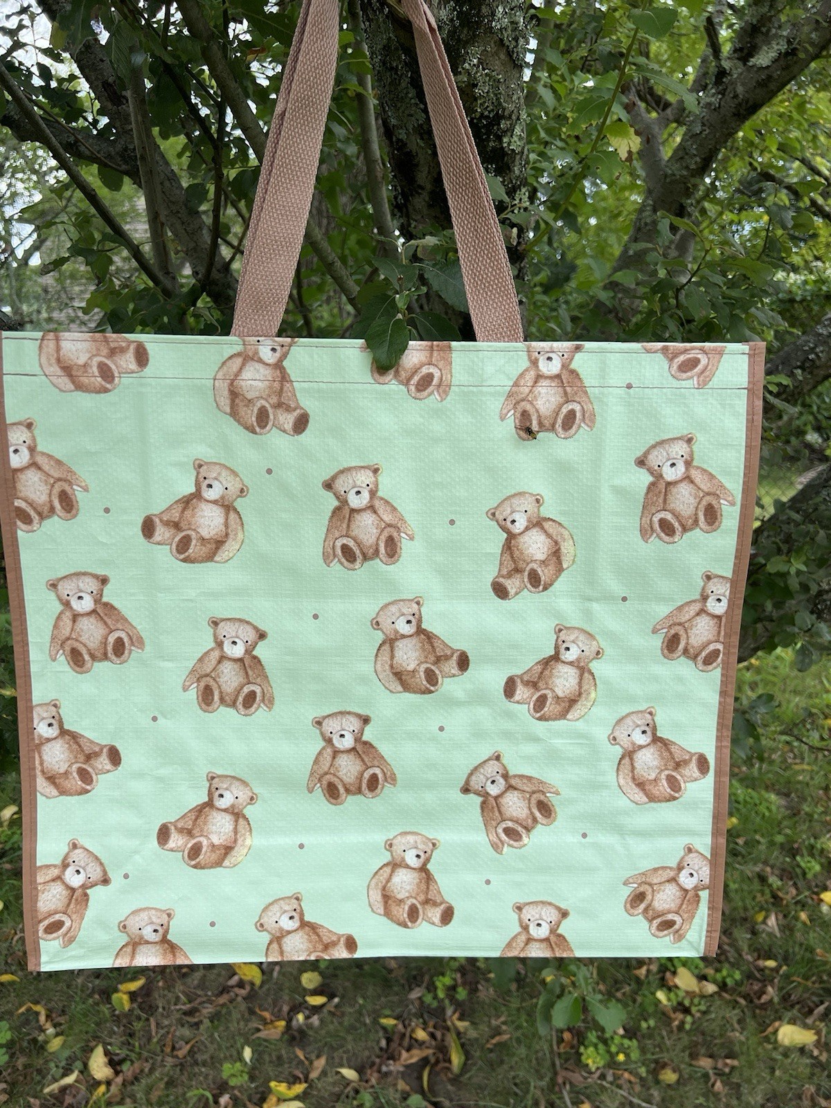 NEW Reusable Large Shopping Grocery Bag Tote TEDDY 🧸 BEARS all over
