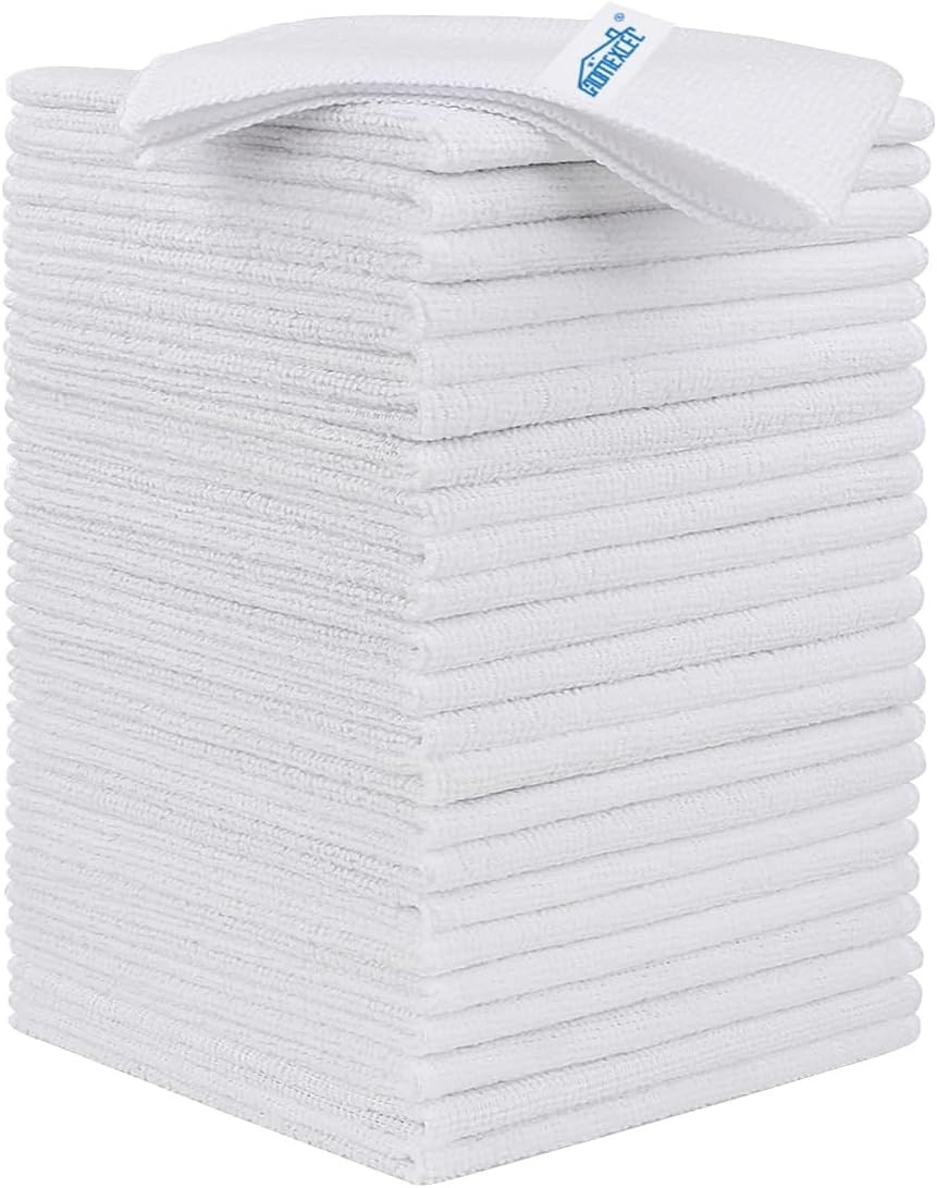 24PK Microfiber Cleaning Cloth, Cleaning Rag for Home, 11.5×11.5in | Reusable,