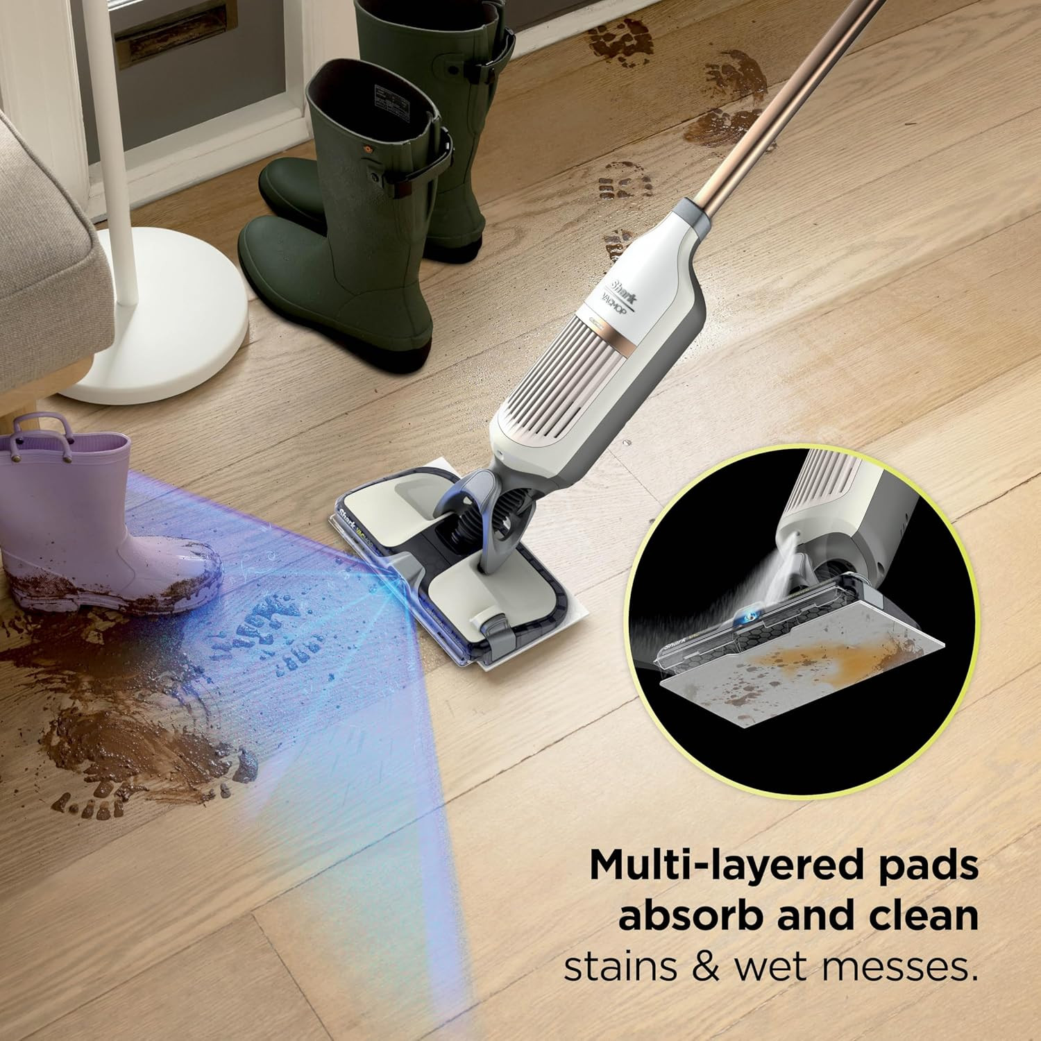 Shark VACMOP Reveal Cordless Hard Floor Cleaner, Vacuum & Spray Mop, Powerful Su