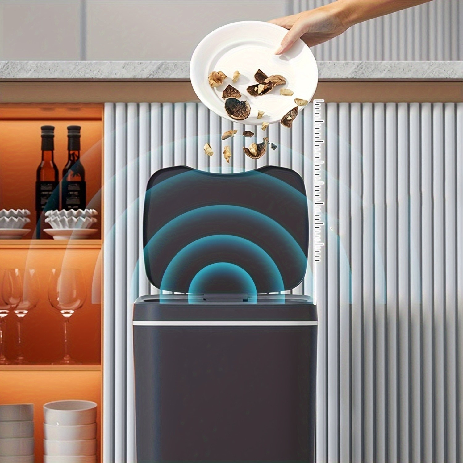 Touchless Bin Trash For Kitchen Bedroom 12L,Trash cans for household purposes