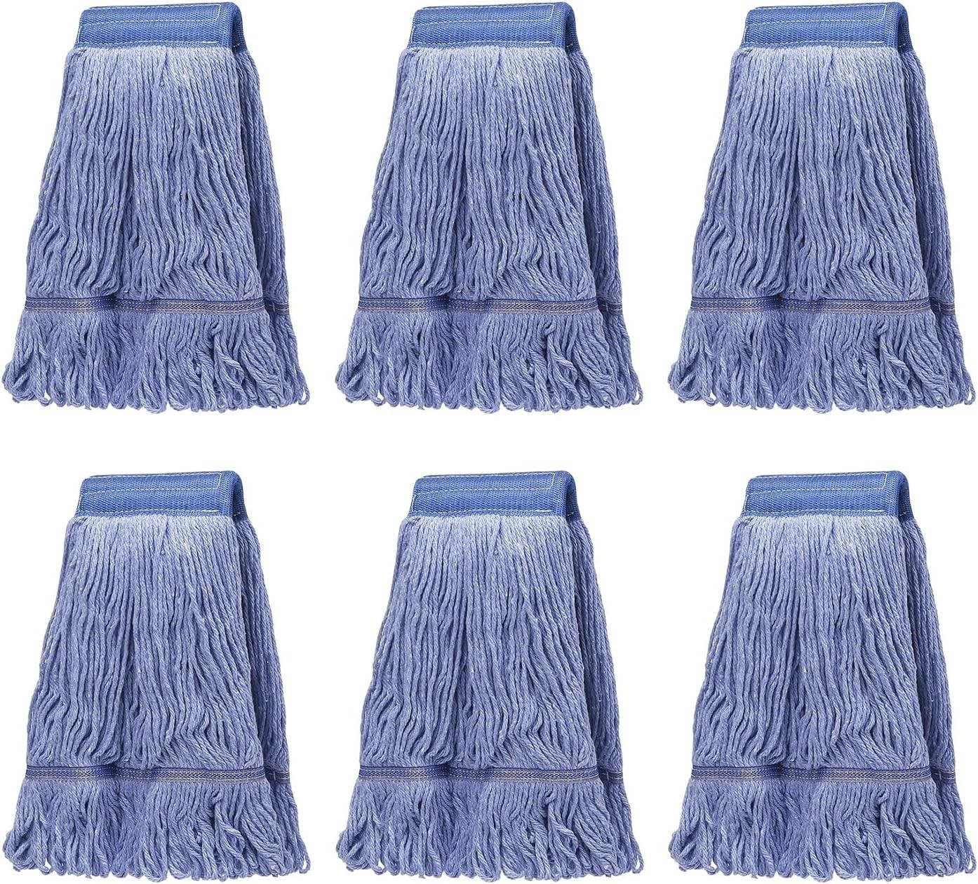 6 pack ,Commercial Mop Head Replacement, Heavy Duty Industrial Cotton Mop Heads