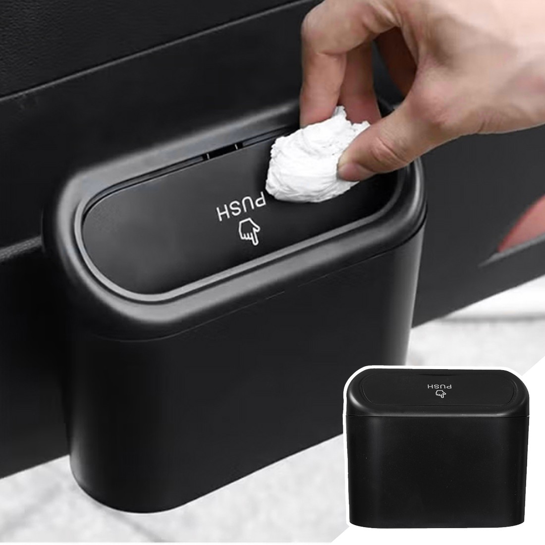 Portable Car Trash Can Garbage Bin Bag Organizer Vehicles Waste Waterproof Mini