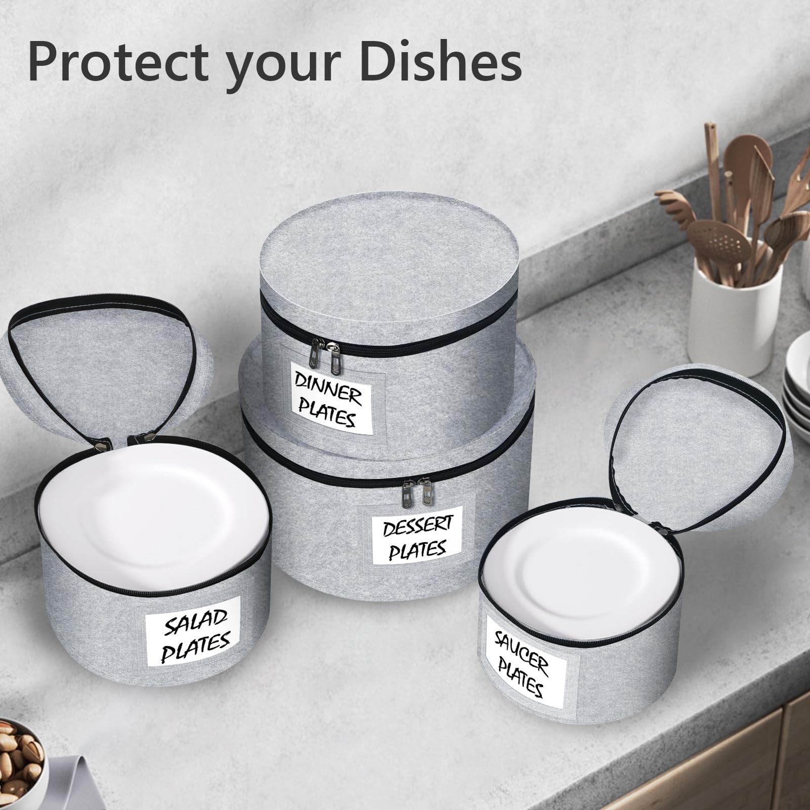 4 PCS Hard Shell China Storage Containers For Dinnerware Moving Box Dividers