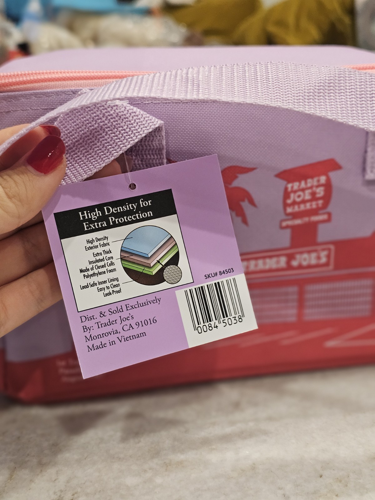 1 Trader Joe’s 2026 Mini Insulated Tote Summer Fun Ltd Ed Pink Violet