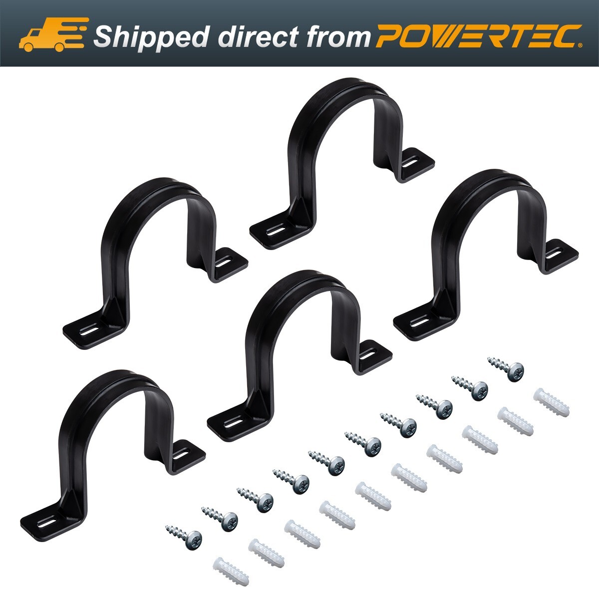 POWERTEC 70319 Hangers for 2-1/2″ Dust Collection Hose and Pipe, 5 PK