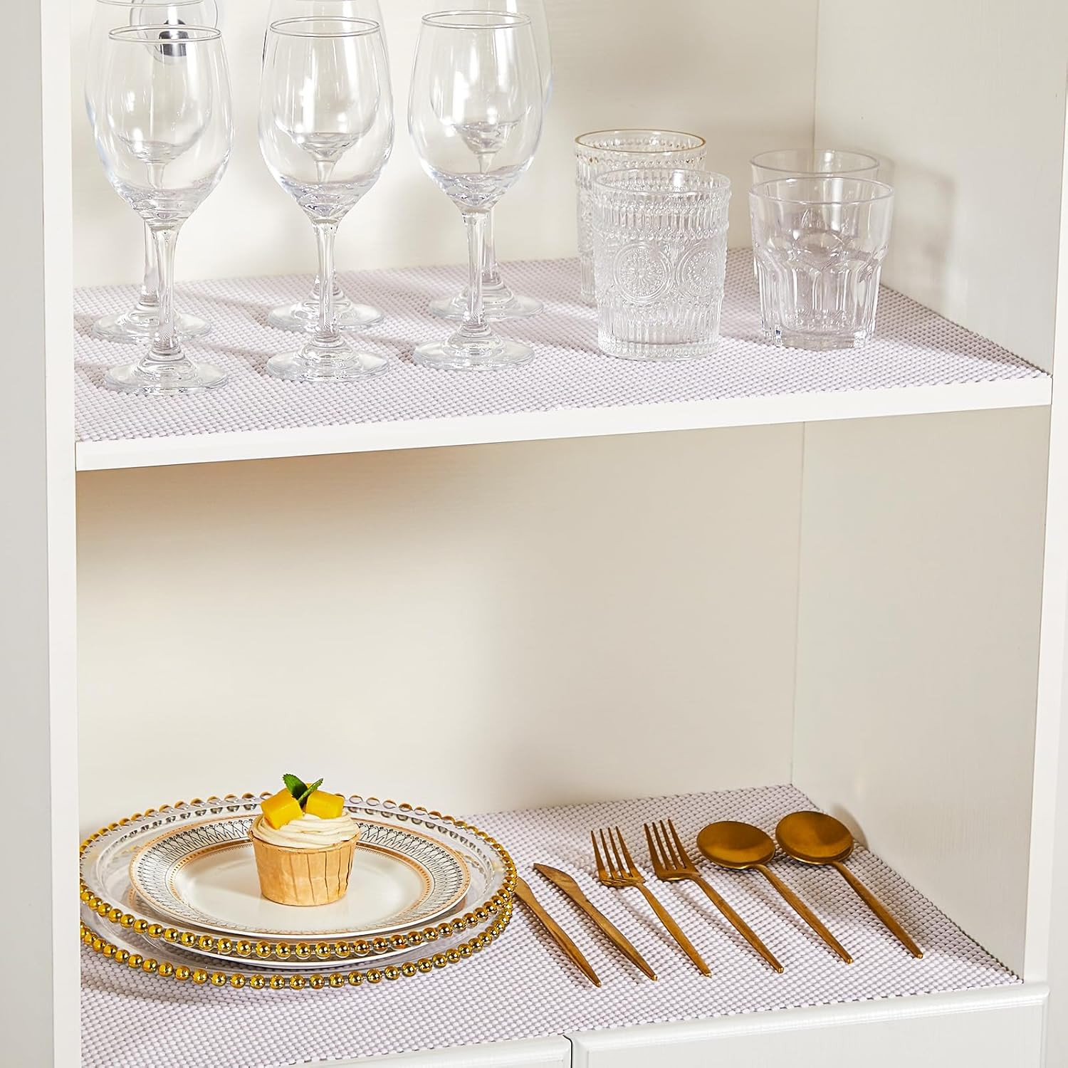 Shelf Liner for Kitchen Cabinet, Drawer Liners Non Slip Non Adhesive Thick Mat,