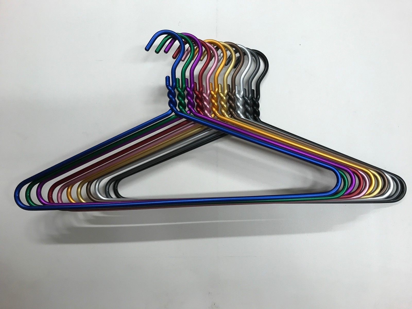 24 PACK Colorful DODCO Heavy Duty Clothes Coat Hanger Aluminum Metal Made in USA