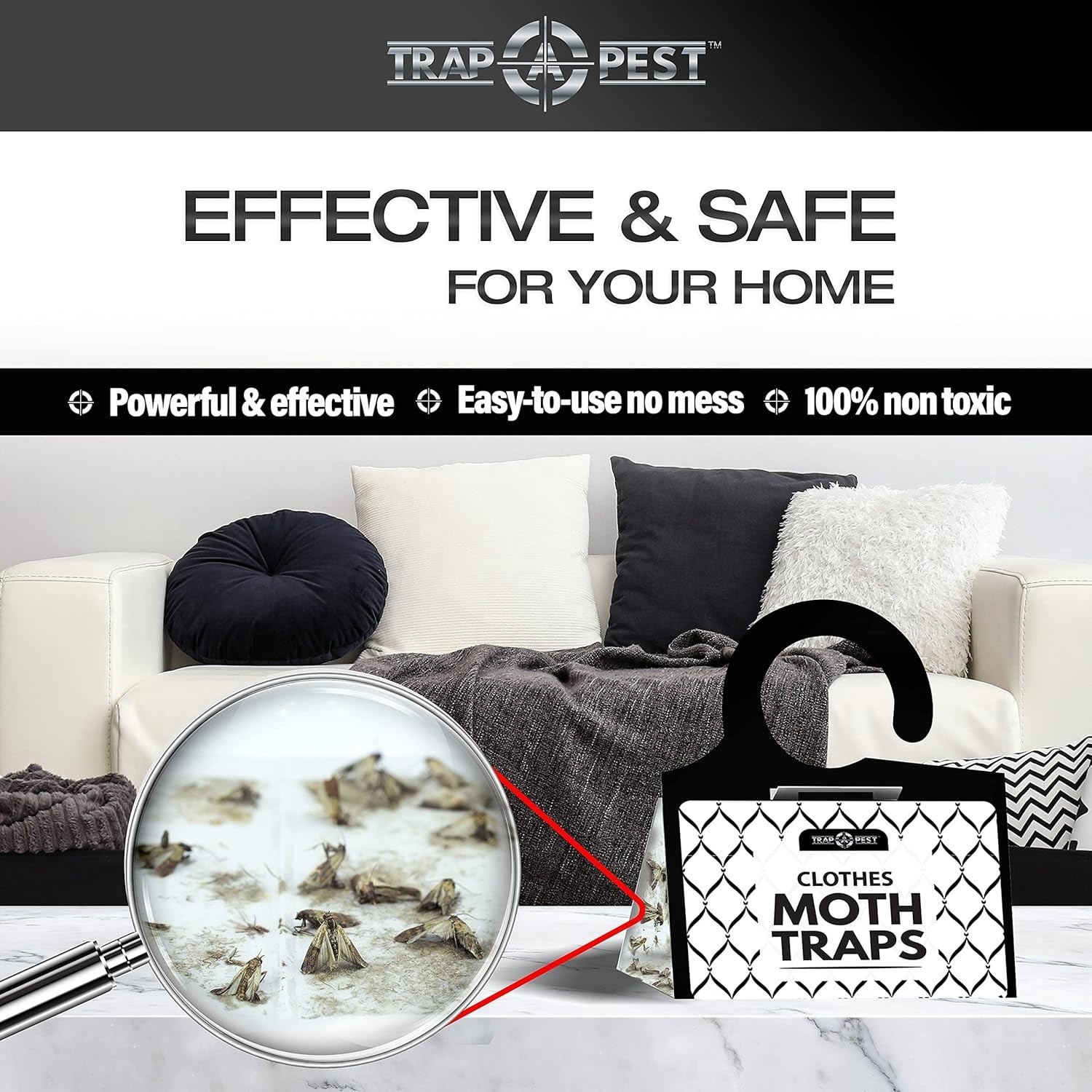 Clothing Moth Traps – 8 Pack – Non Toxic Moth Traps for Clothes with Pheromone A