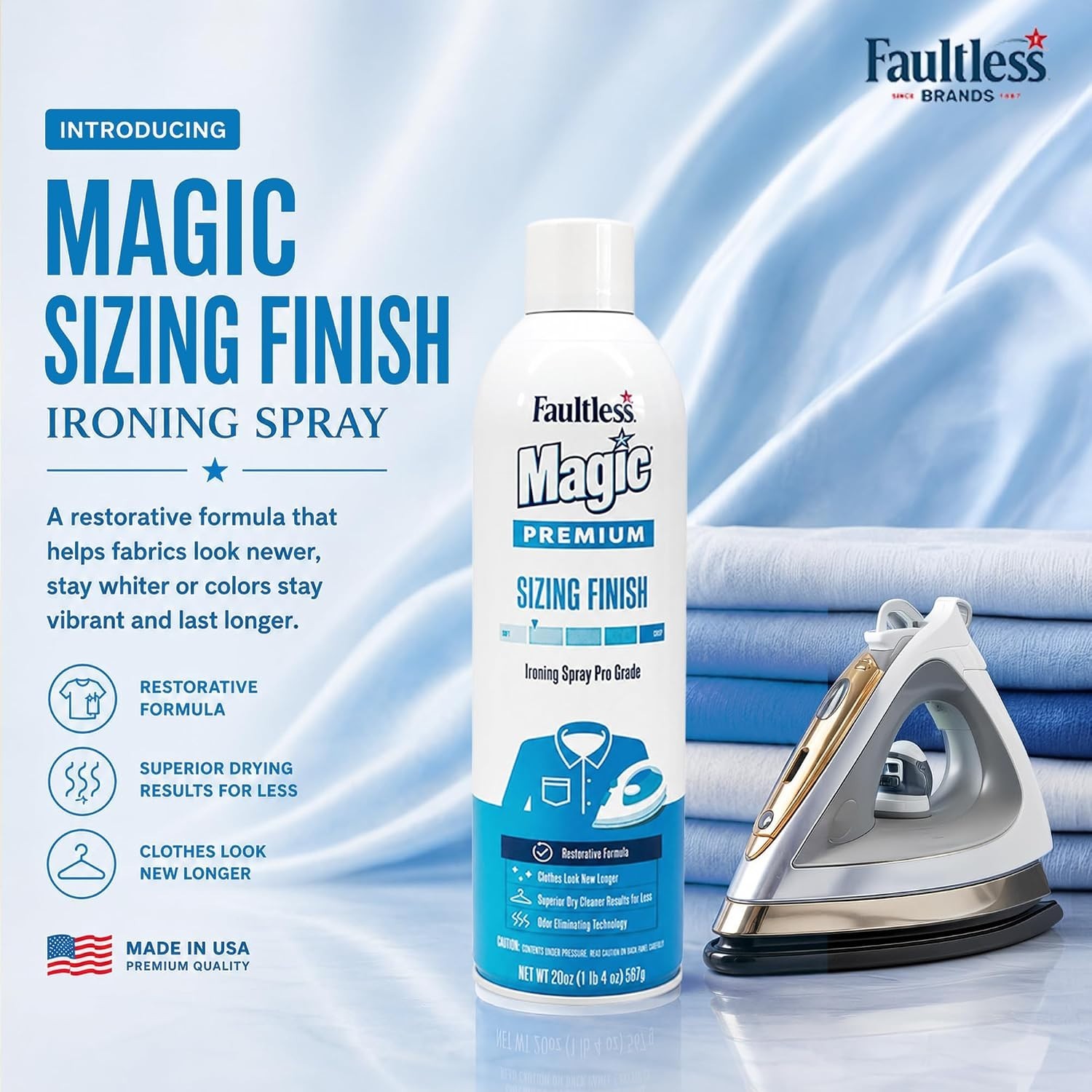 Faultless Starch 00502 Magic Sizing Fabric Finish, 20 oz, 20 Fl Oz