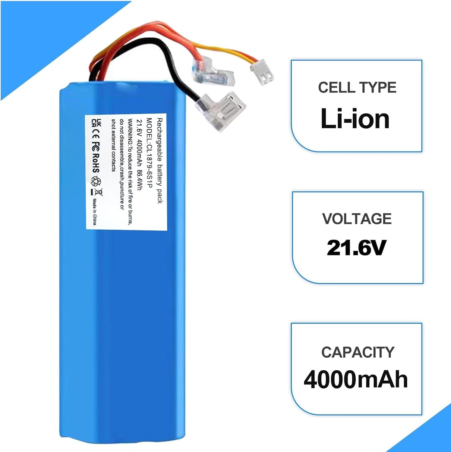 Compact 4.0Ah Tineco Battery Replacement – Perfect for Floor ONE S3 & iFloor 3