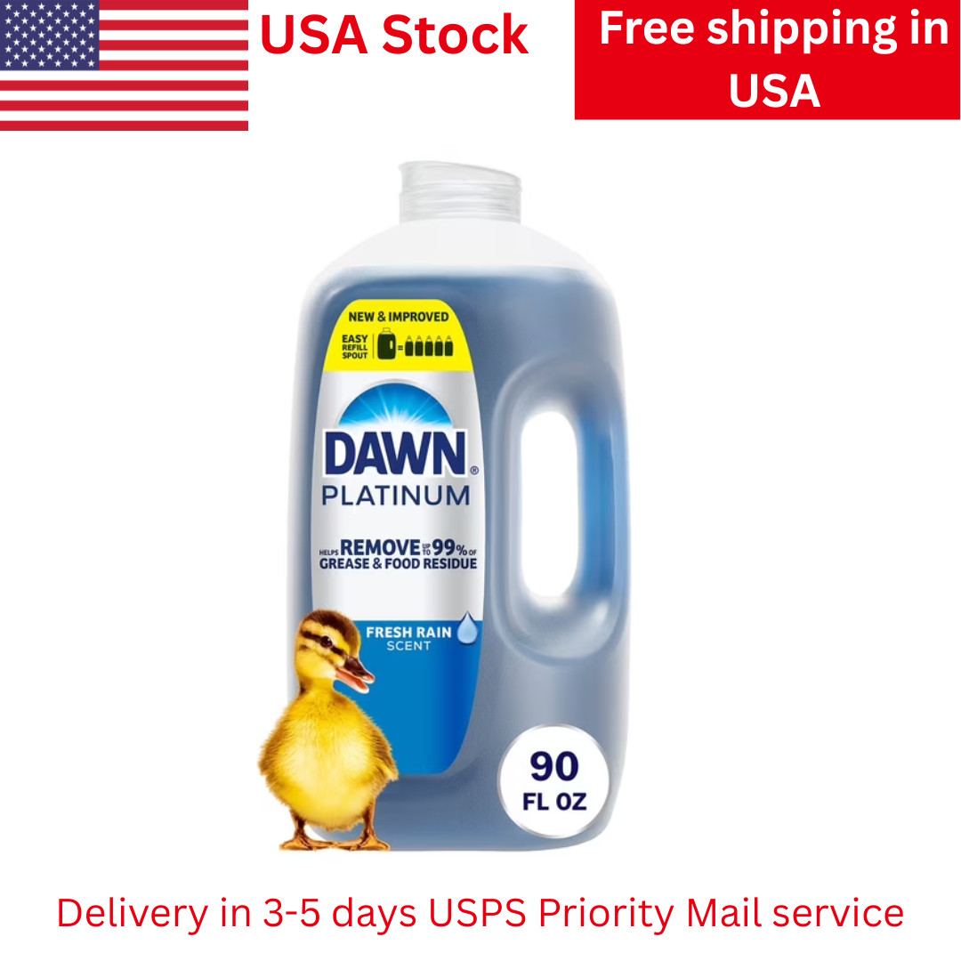 Dawn Platinum Dishwashing Liquid Dish Soap, Refreshing Rain, 90 fl. oz.