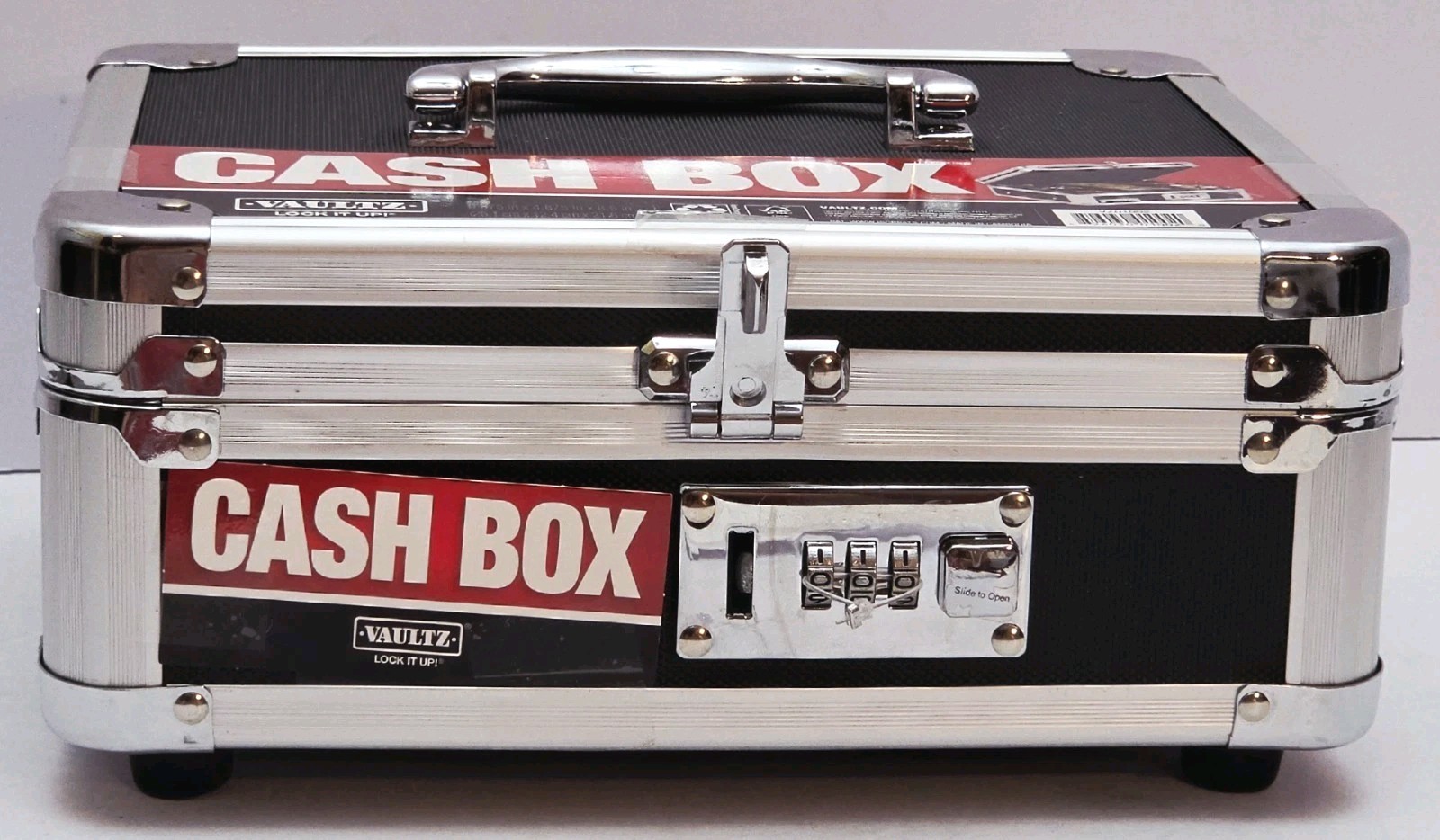 Vaultz Locking Cash Box w/ Combination Lock & Carrying Handle 8.5″x10″x4″, New