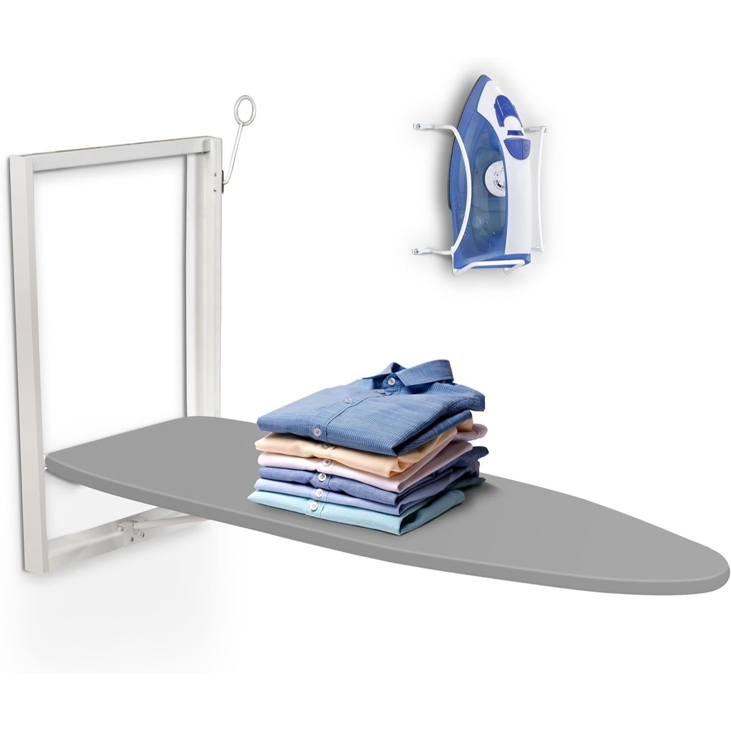 Ivation Wall Mounted Ironing Board Foldable 36×12 Sturdy Station Cover Holder