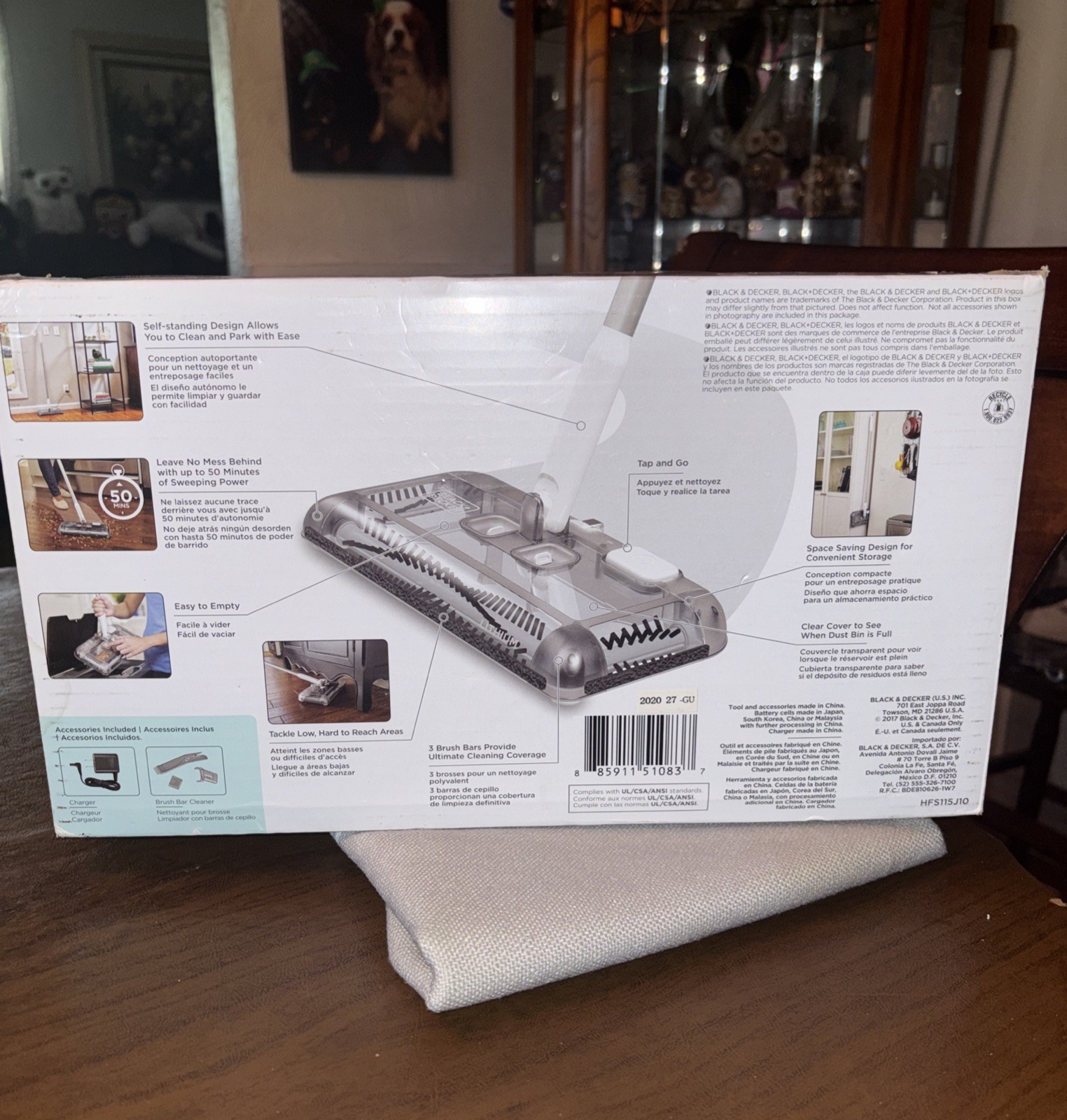 BLACK+DECKER Carpet Sweeper 50 Minute Lithium Floor Sweeper, Multi-Surface New