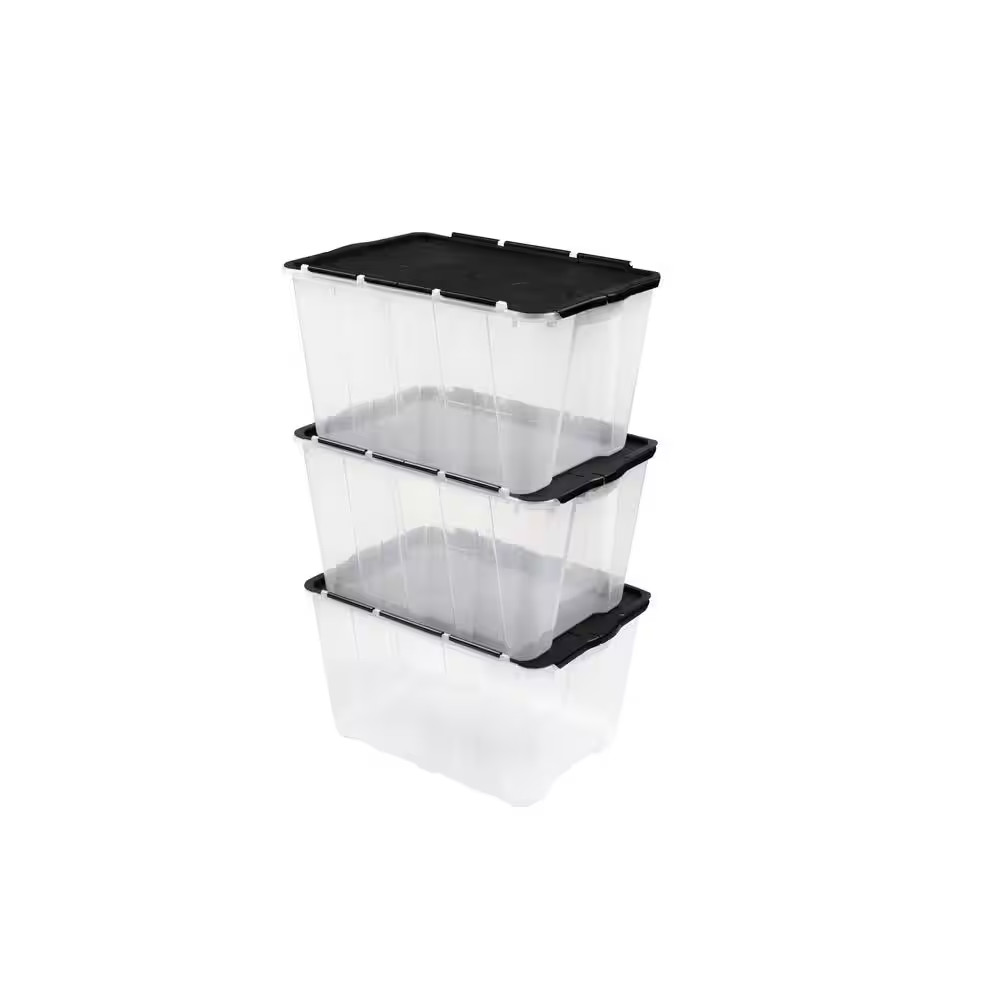 Clear 12 Gal. Flip Top Storage Tote