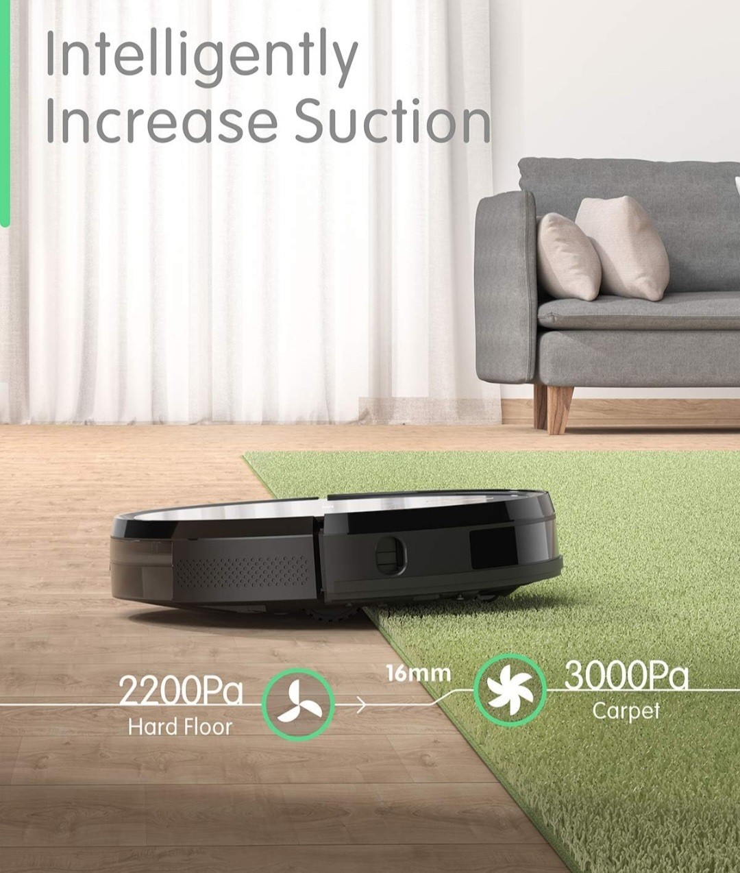 ZOOZEE Z50 Robot Vacuum Mop, Alexa/Google, 290min, 600mL Dust, Cordless