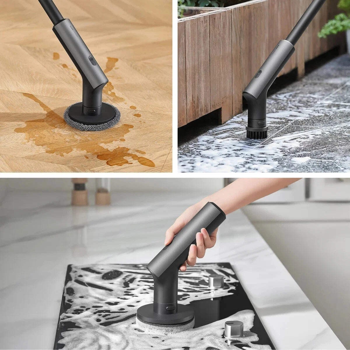HOTO Cordless Spin Scrubber 2.5Nm Torque 6 Brush Heads IPX7 Waterproof