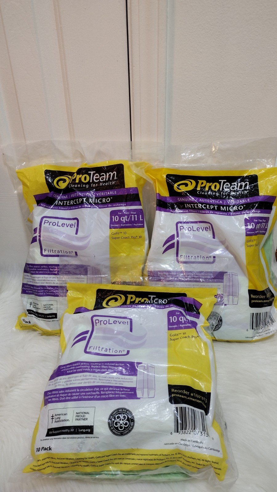 3 Packs Of 10 Proteam Backpack Vacuum Bags # 107313