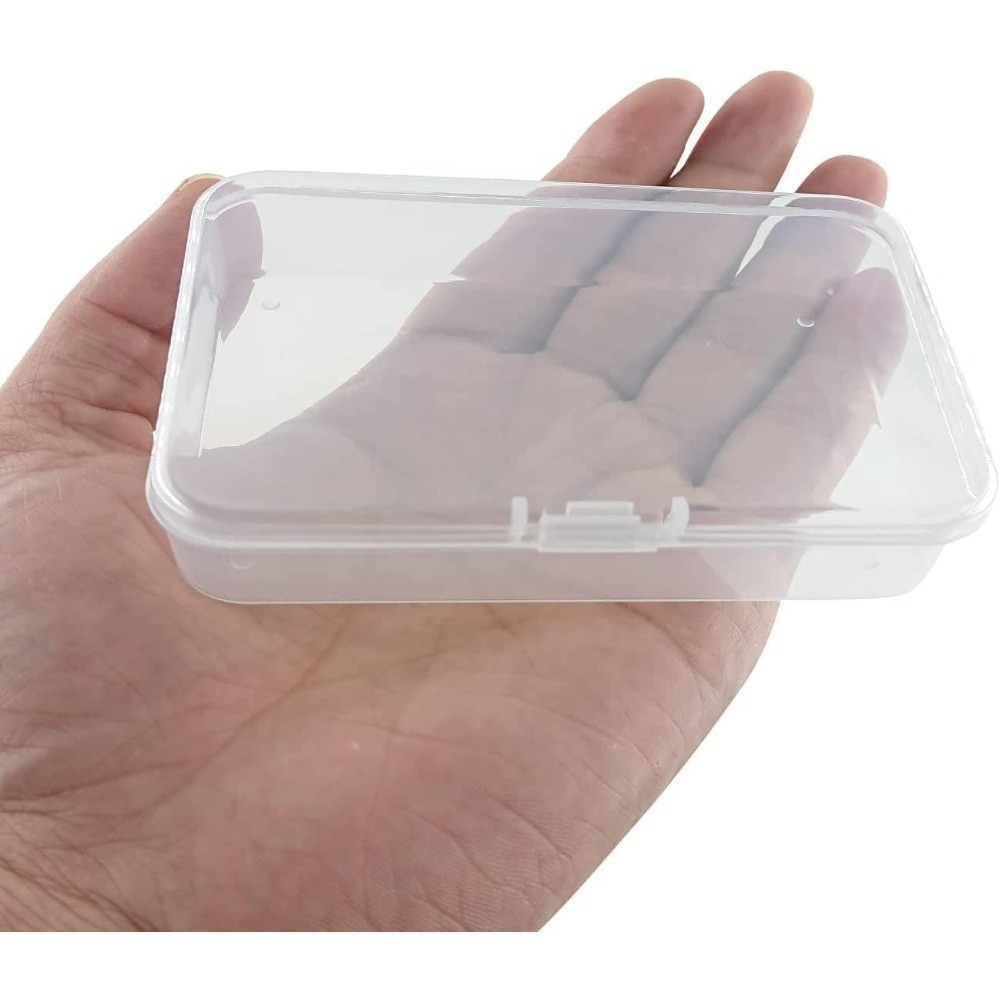 6 Pcs Mini Plastic Storage Containers Box with Lid | 4.5×3.4×1.1 Inches