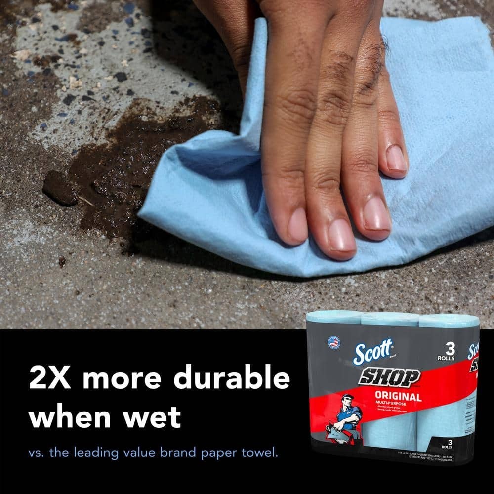 NEW Ultra-Strong Blue Shop Towels – 1-Ply 9×11 Cleaning Wipes (30 Rolls Total)