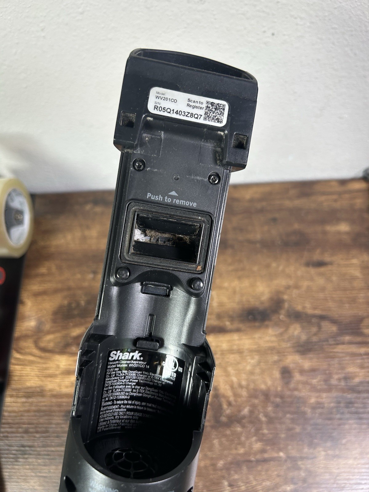 Shark WANDVAC WV201 Replacement Cordless Handheld Vacuum Main Unit NO BATTERY