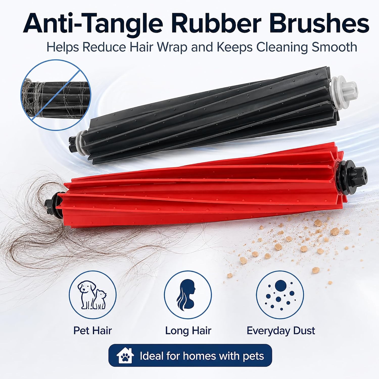 1 set Replacement Main Brushes Compatible with Roborock S8 Pro Ultra S8 S8 Q8