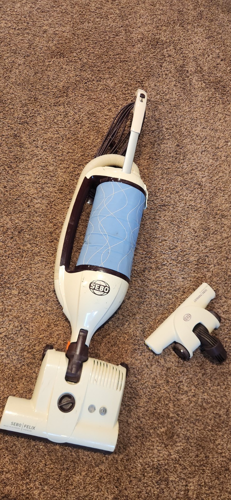 SEBO Felix 1 ET1 Premium Upright Vacuum Cleaner Bagged In Blue Made In Germany