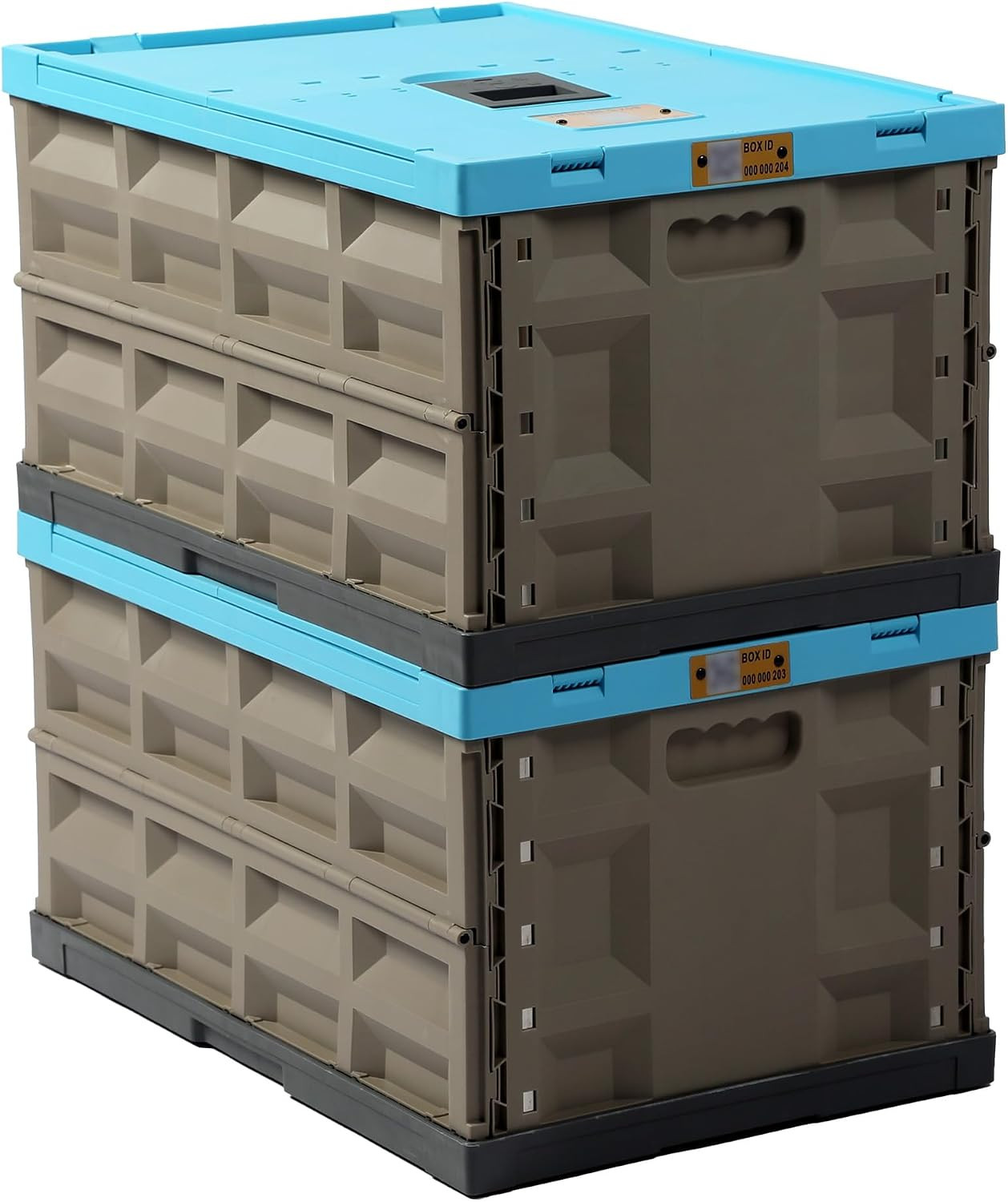 Heavy Duty Collapsible Storage Bins with Lids, 12 Gal, 2 Pack, 400 LBS Capacity