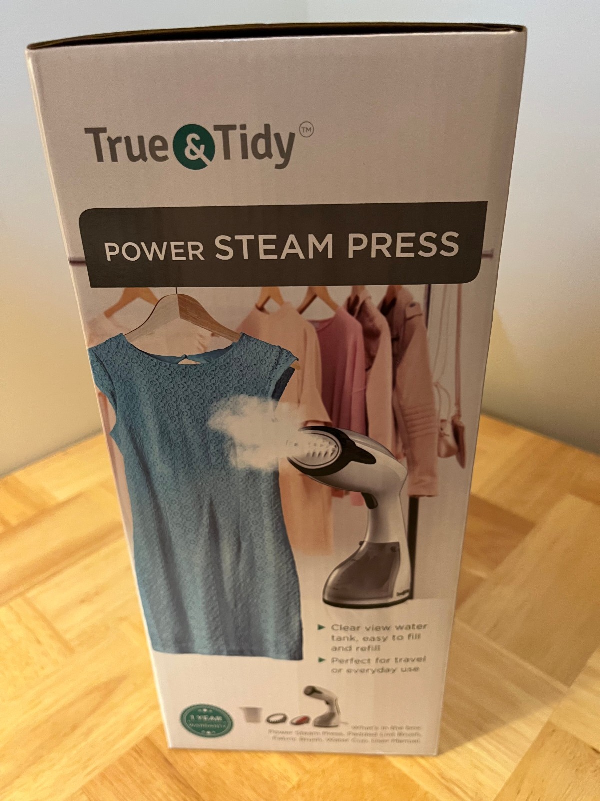True & Tidy HS-26 Power Steam Press Handheld Garment Steamer~Brand New