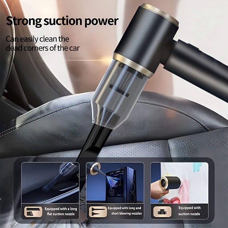 3 in 1 Car Vacuum Cleaner 95000PA Air Blower Wireless Handheld Rechargeable Mini