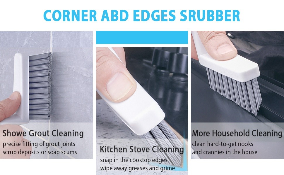Grout Cleaner Brush V Shape, Stiff Grout Cleaning Brushes for Tile Floor,