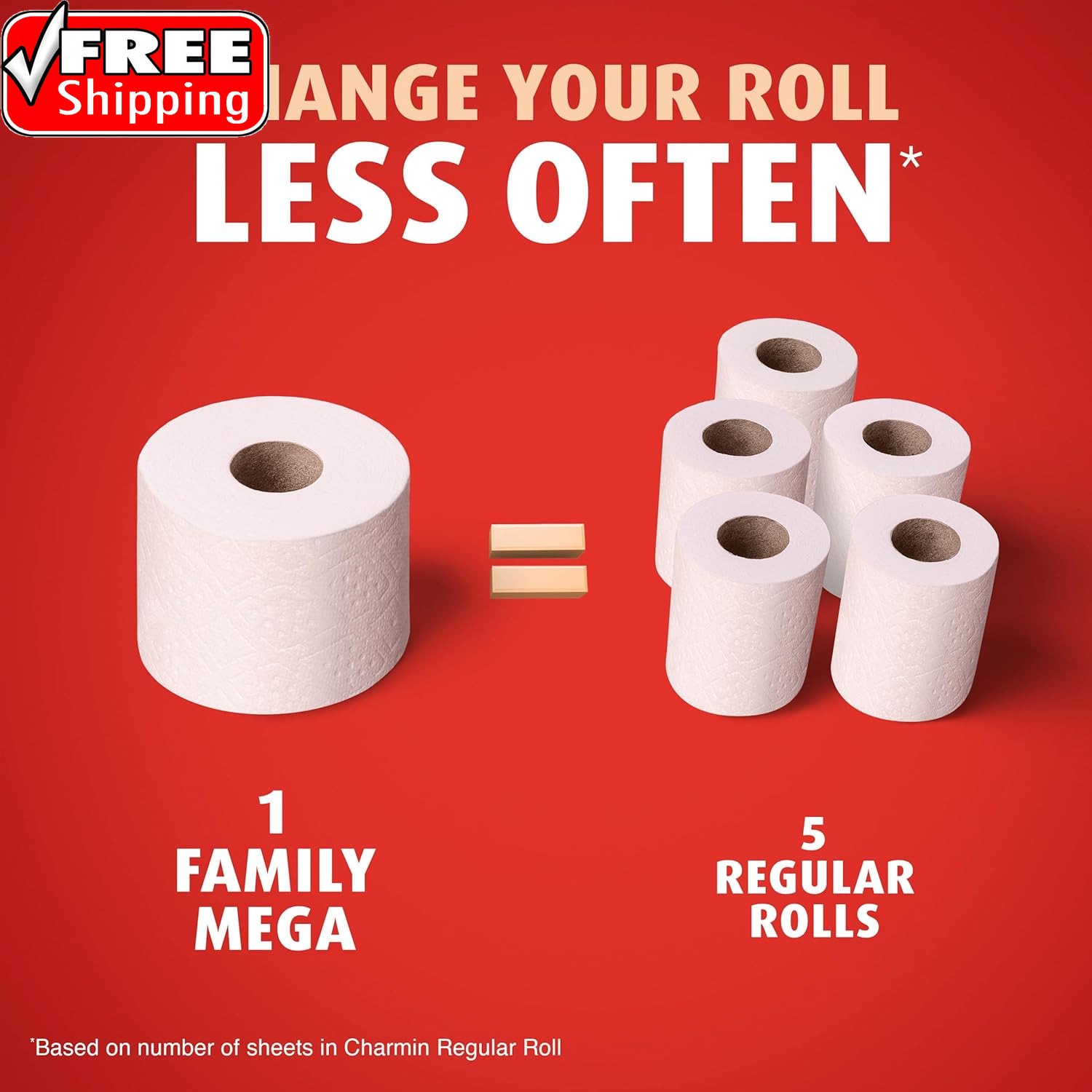 Ultra Strong Clean Touch Toilet Paper, 24 Family Mega Rolls = 120 Regular Rolls