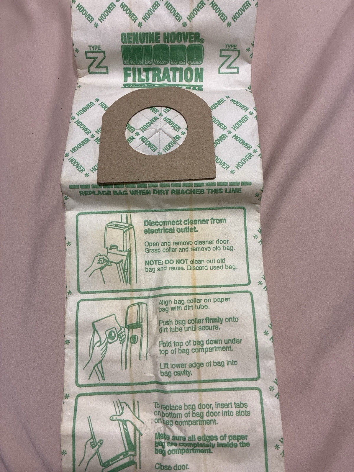 Genuine Hoover Type Z Vacuum sweeper Replacement Allergen Filtration -Single Bag