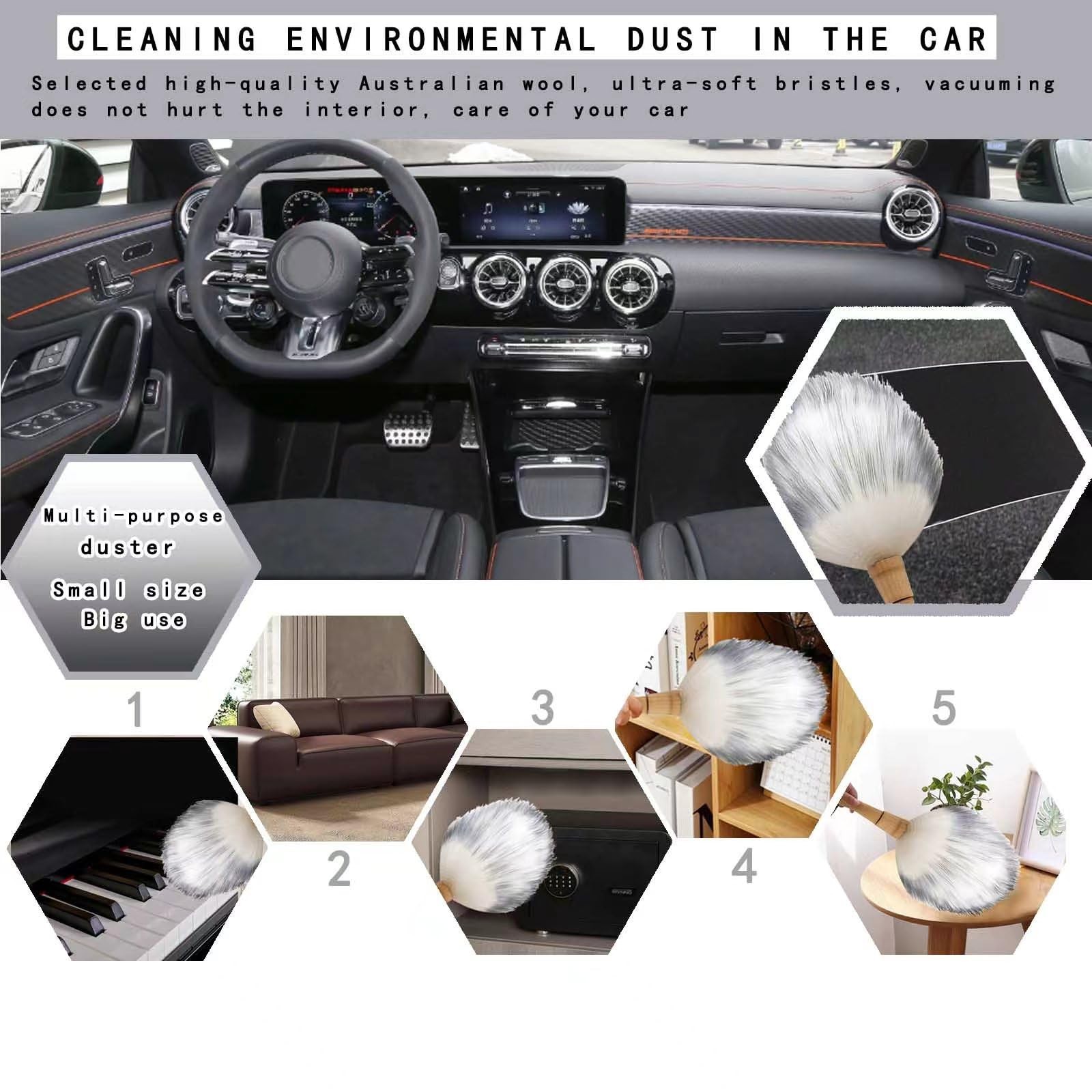 Car Interior Dusting Brush Auto Dust Sweeping Soft Brush Automotive Mini Dust…