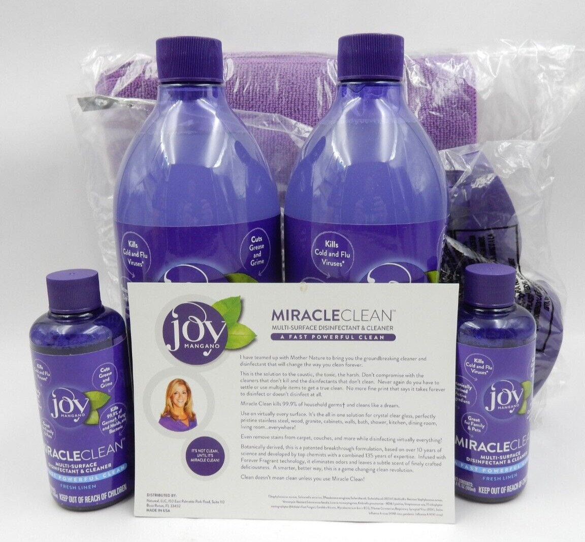 JOY MANGANO MIRACLECLEAN MULTI-SURFACE DISINFECTANT CLEANER KIT FRESH LINEN