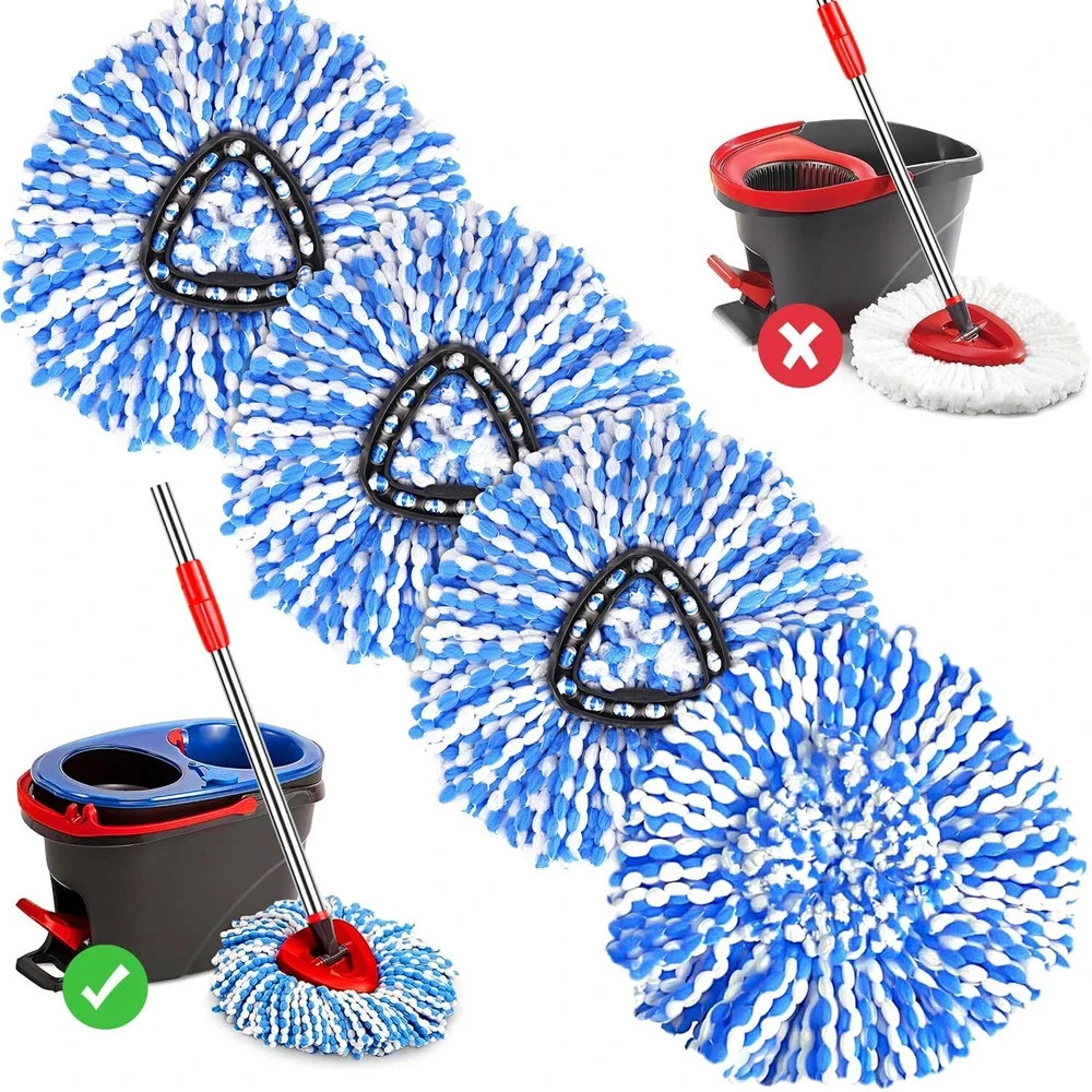 4 Pack Mop Replace Heads for O Cedar Rinse Clean 2 Tank System