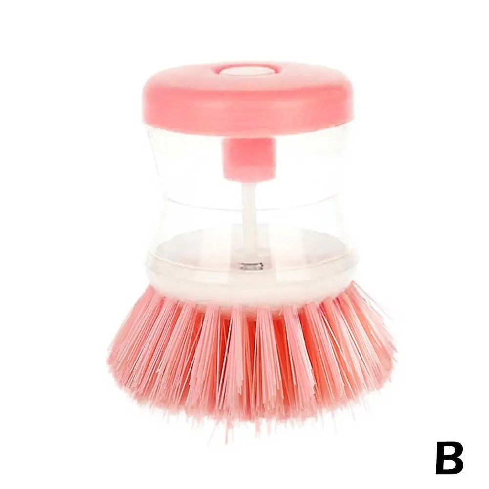 1Pc Soap Liquid Dispensing Pot Brushes Kitchen Dish Pan Sink Clean Washing