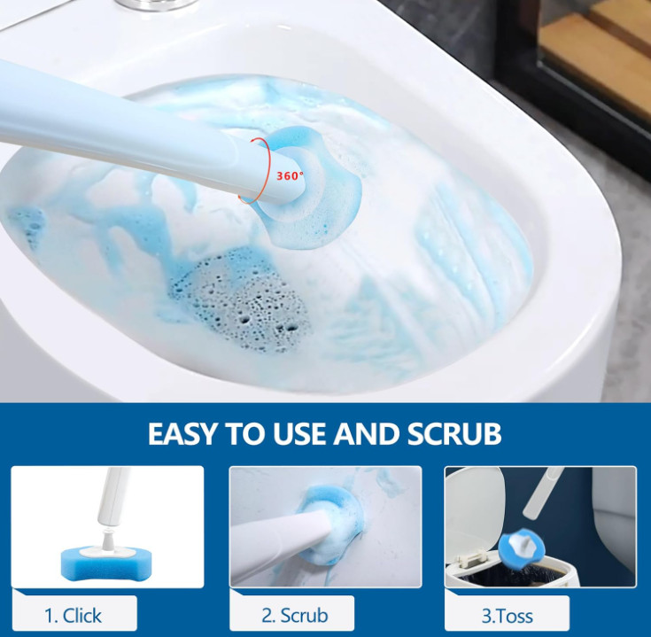 Cepillo WC desechable 112 recambios kit mango soporte pared limpieza, Nuevo