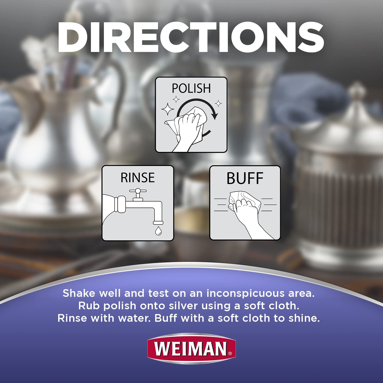 Weiman Silver Cream Cleaner 8 Fl Oz & Cloth, 8 Ounce with Polishing Cloth