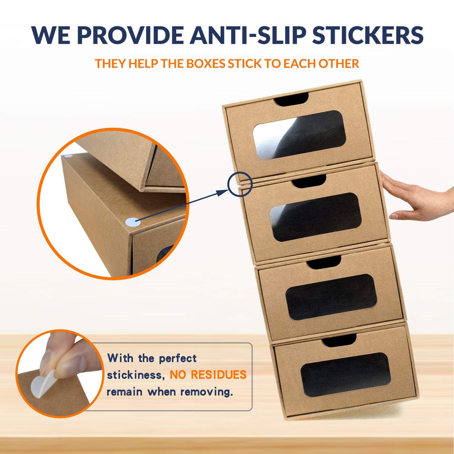 Shoe Box 12 Pack,13.2 x 8.3 x 5.1in Waterproof Storage Boxes, Socks, Statione…