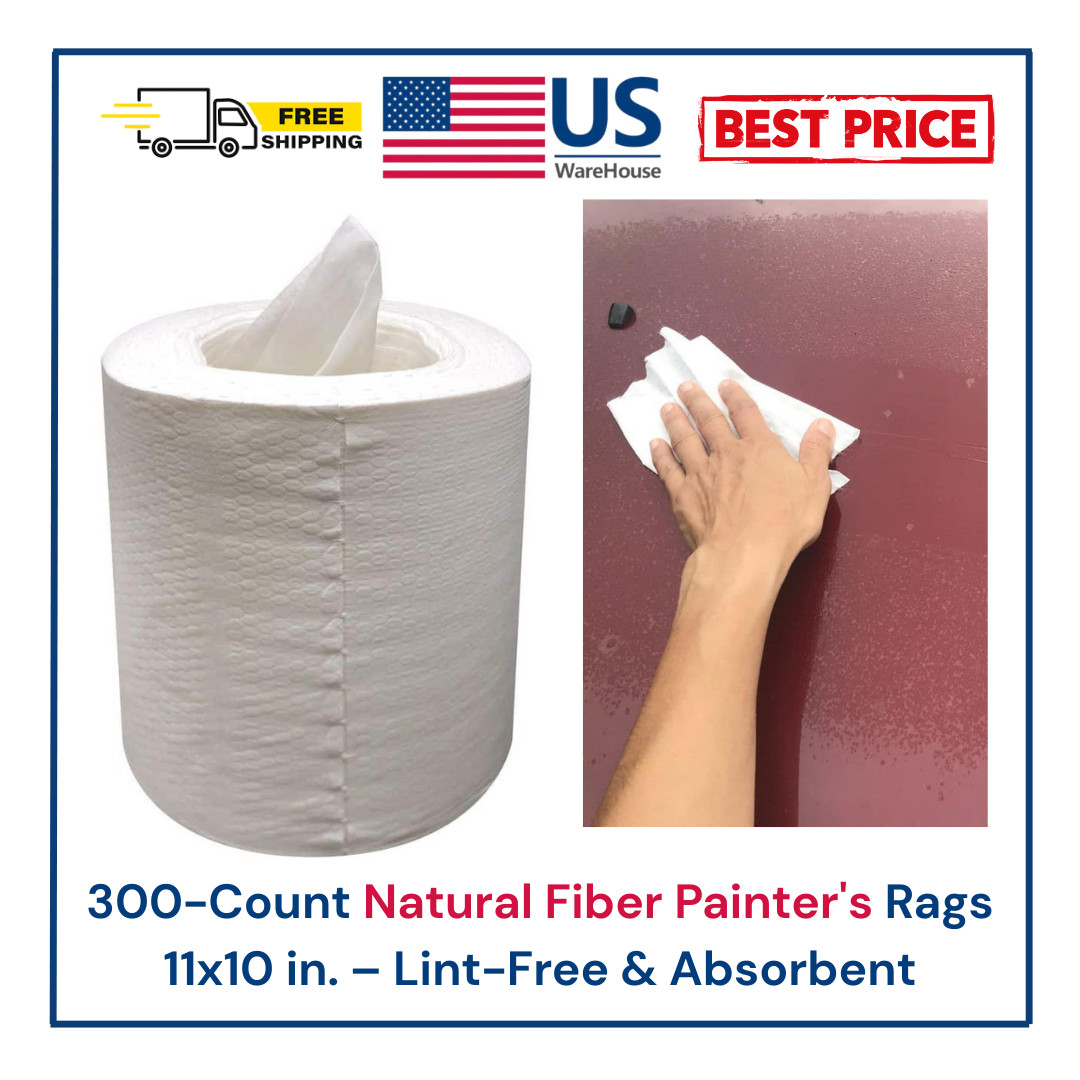 300-Count Natural Fiber Painter’s Rags 11×10 in. – Lint-Free & Absorbent