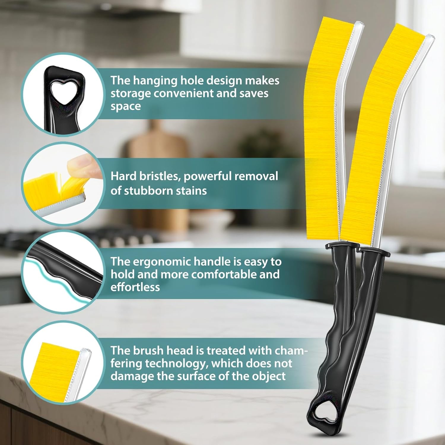 6Pcs Crevice Cleaning Brushes for Household Use, Grout Cleaner Brush, Hard
