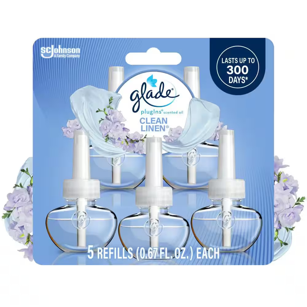 3.35 Fl. Oz. Clean Linen Scented Oil Plug-In Air Freshener Refill (5-Count)