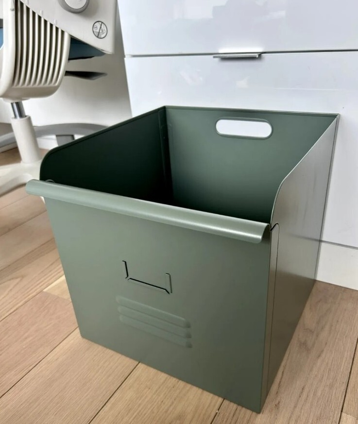 IKEA REJSA Metal Storage Box, 604.577.89 Gray-Green, 12½×13¾×12½”, New In Box