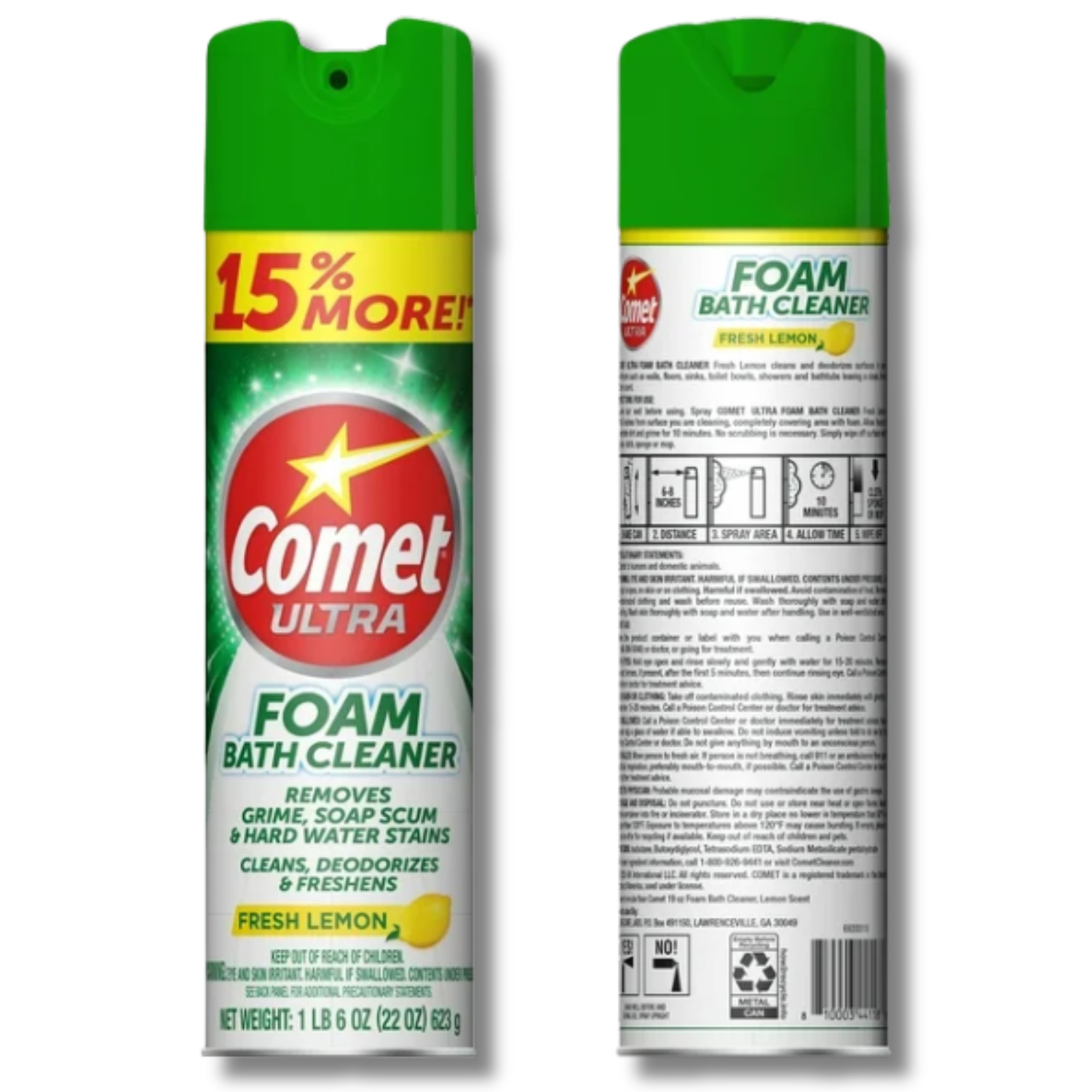 3 Comet Foam Bath Cleaner Spray Lemon Fresh 22 0z Each