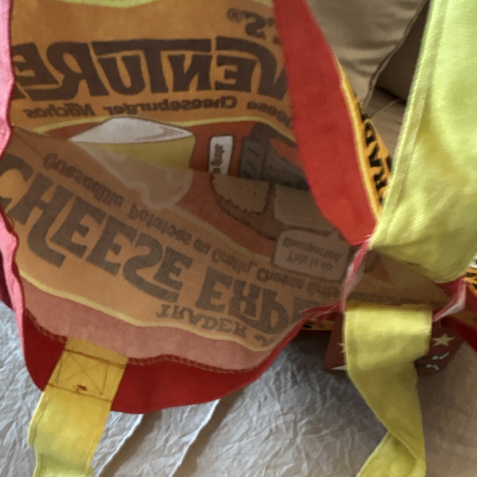 Trader Joe’s Cheese Experience Foldable Canvas Shopping Bag Red Yellow Pop Art
