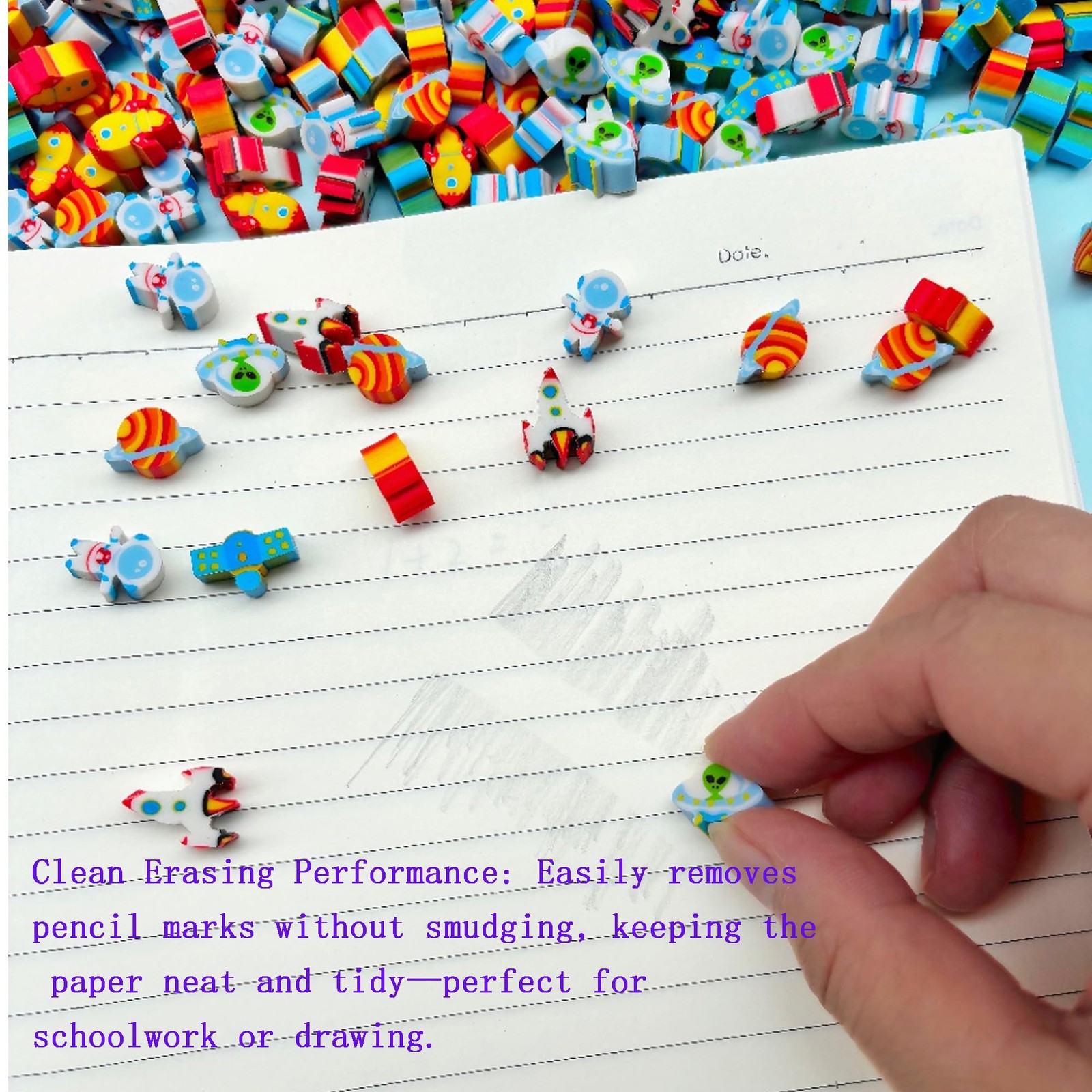 Mini Space Cute Erasers For Kids Fun Classroom Party Gift Bulk 400 PCS
