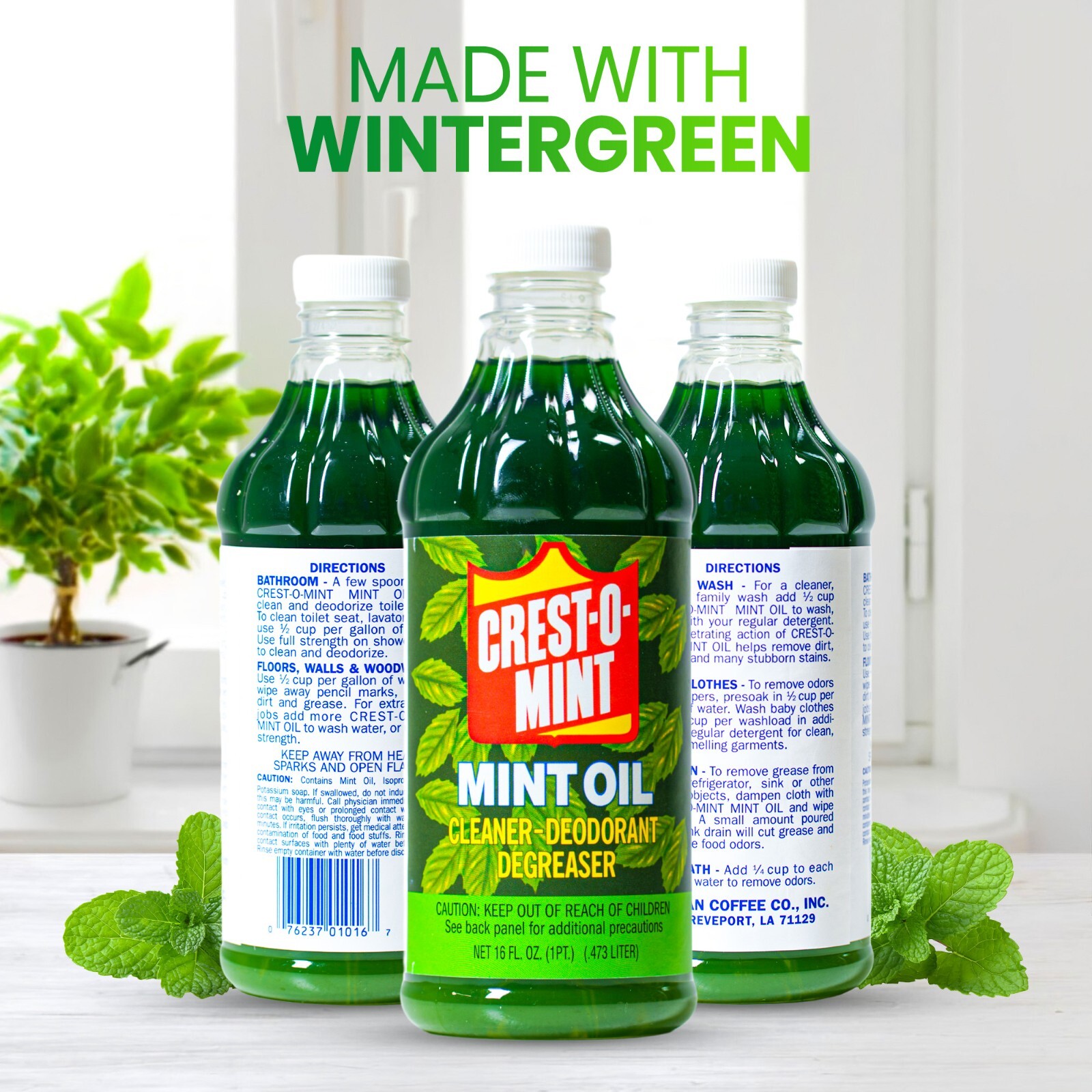 Crest-O-Mint Wintergreen Oil Multi-Purpose Cleaner Degreaser Household Pack of 3