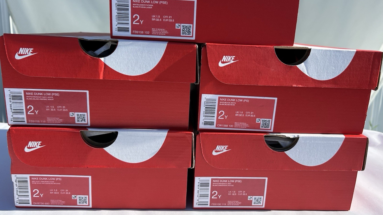 Nike Dunk Low (PSE) 2Y Empty Replacement Boxes Lot 5